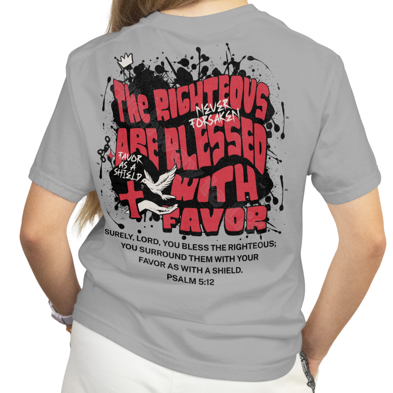 Favor as a shield (red letters), T-shirt