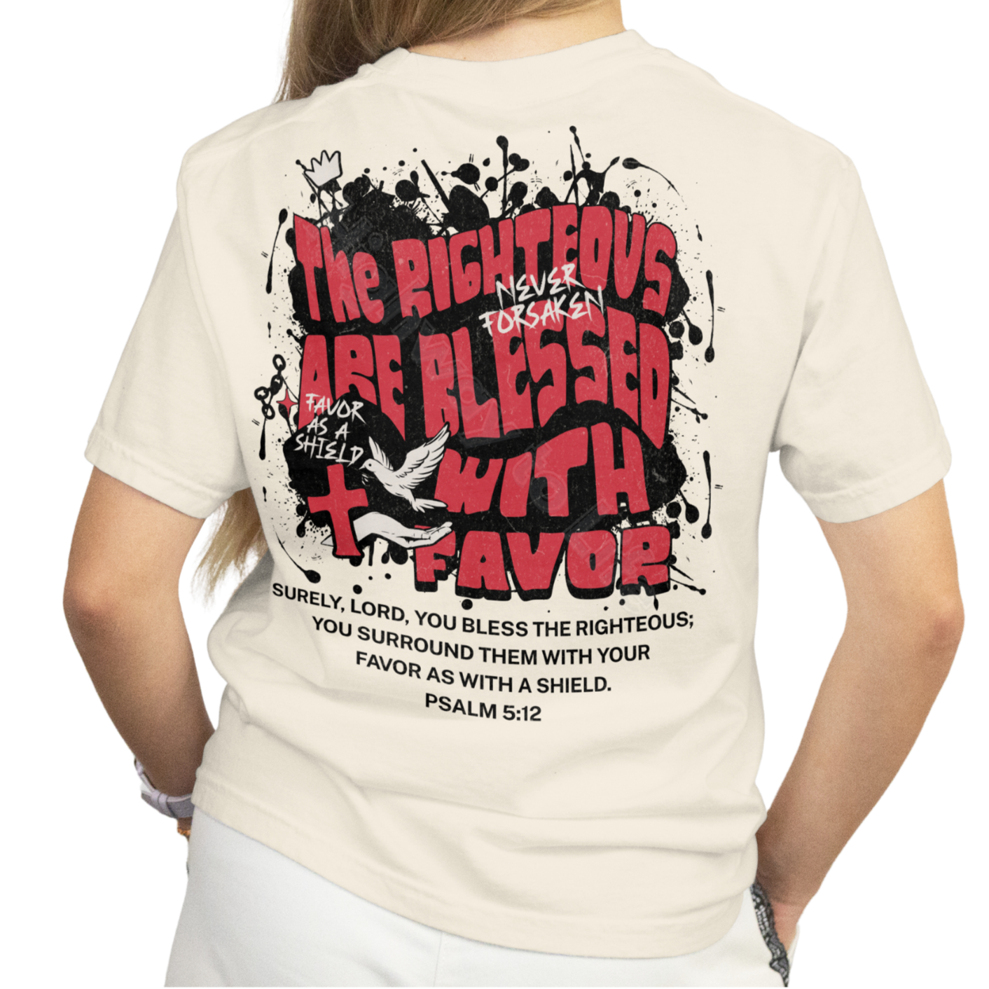Favor as a shield (red letters), T-shirt