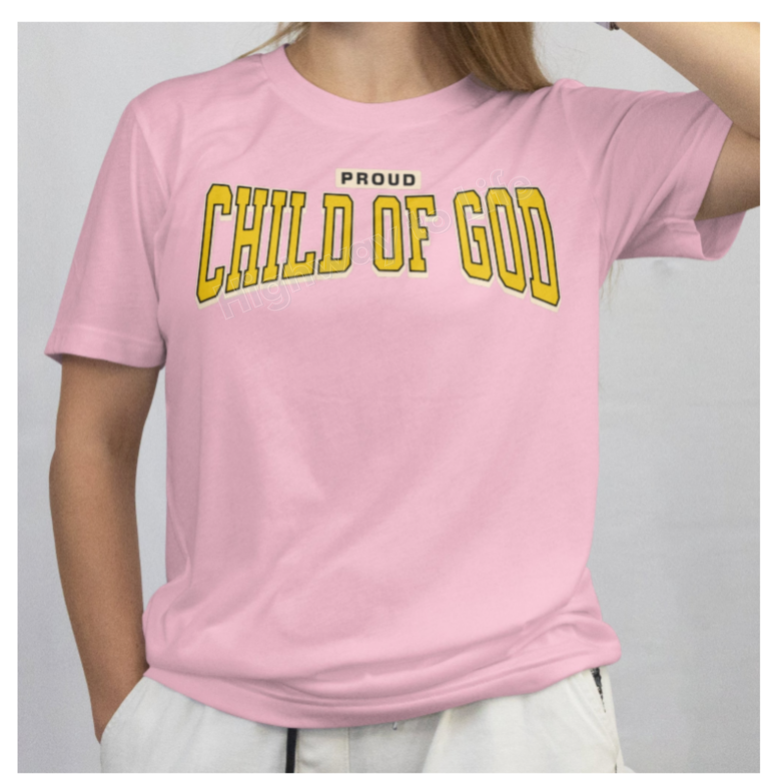 Proud (Child of God), T-shirt (yellow letters)