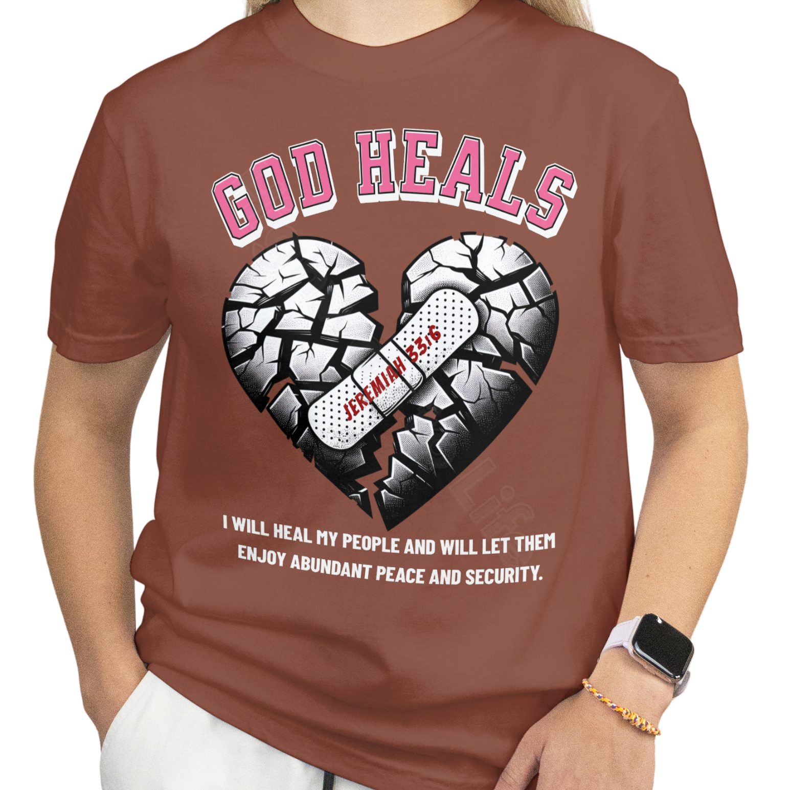 God Heals (pink letters), T-shirt