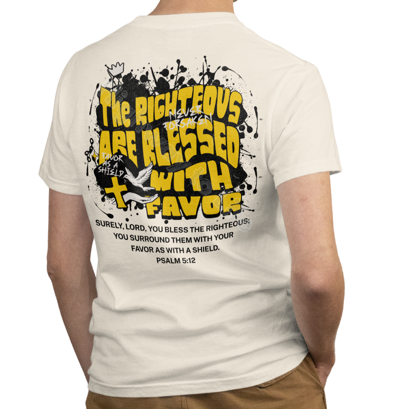 Favor as a shield (yellow letters), T-shirt