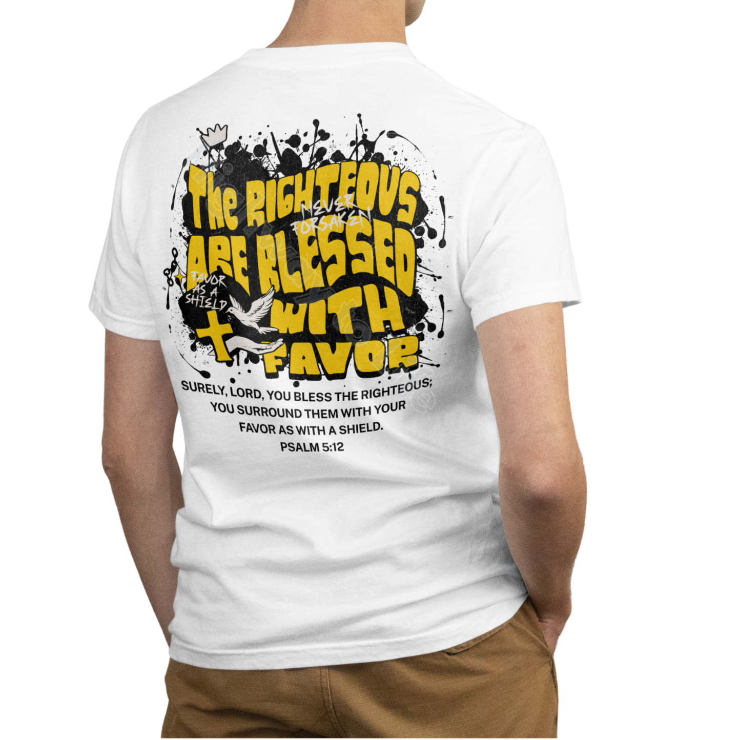 Favor as a shield (yellow letters), T-shirt