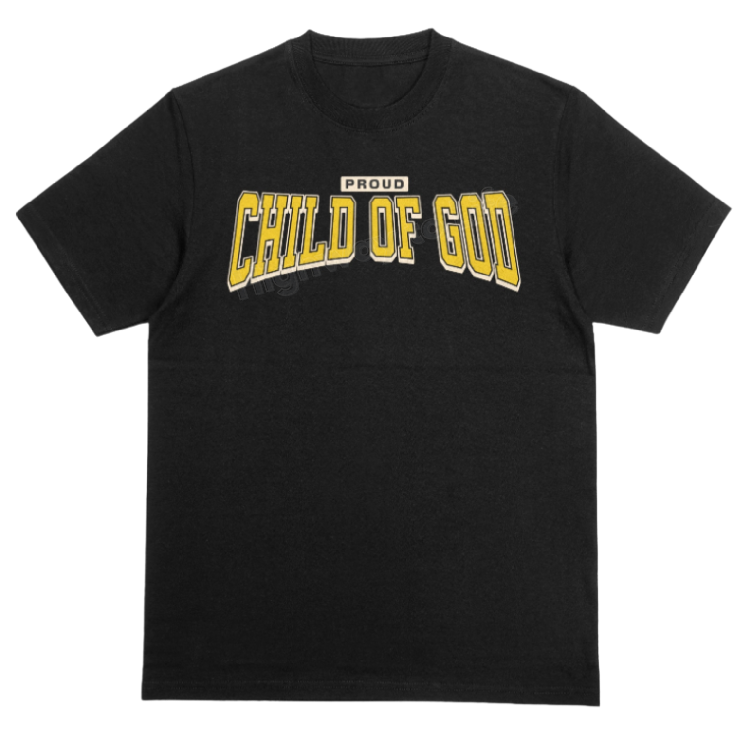 Proud (Child of God), T-shirt (yellow letters)