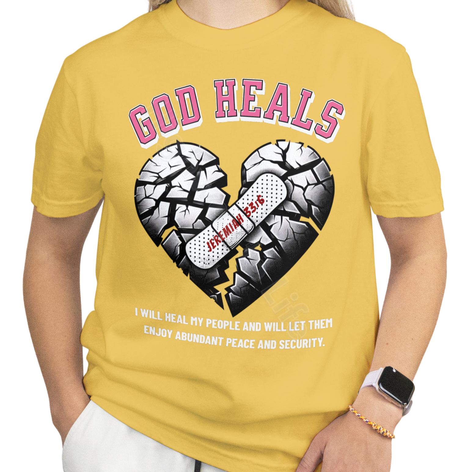 God Heals (pink letters), T-shirt