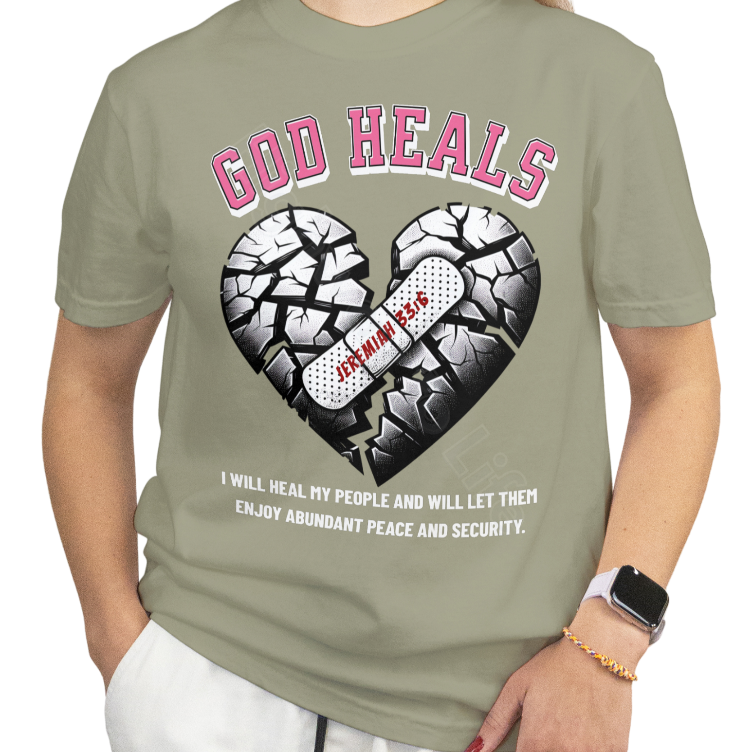 God Heals (pink letters), T-shirt