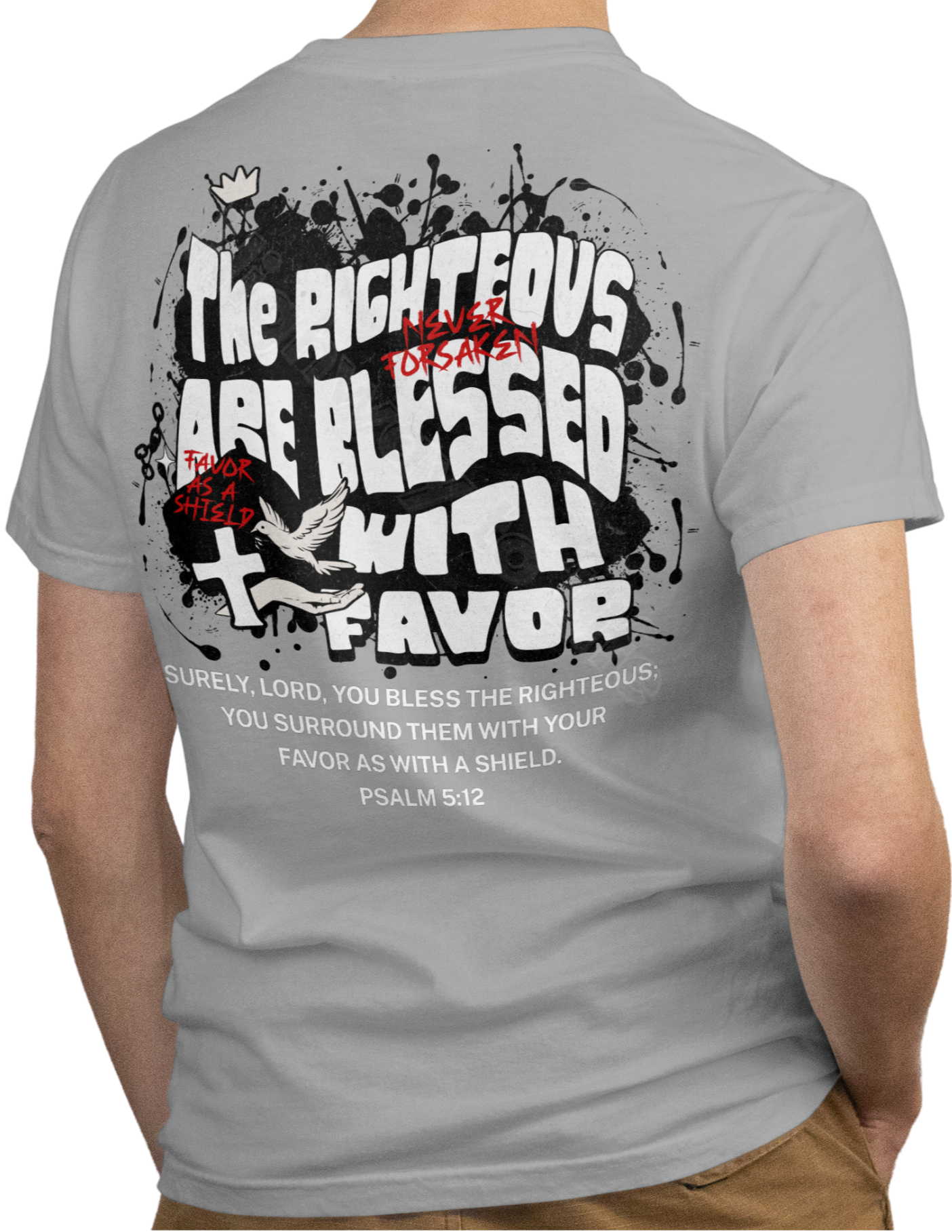 Favor as a shield (white letters), T-shirt