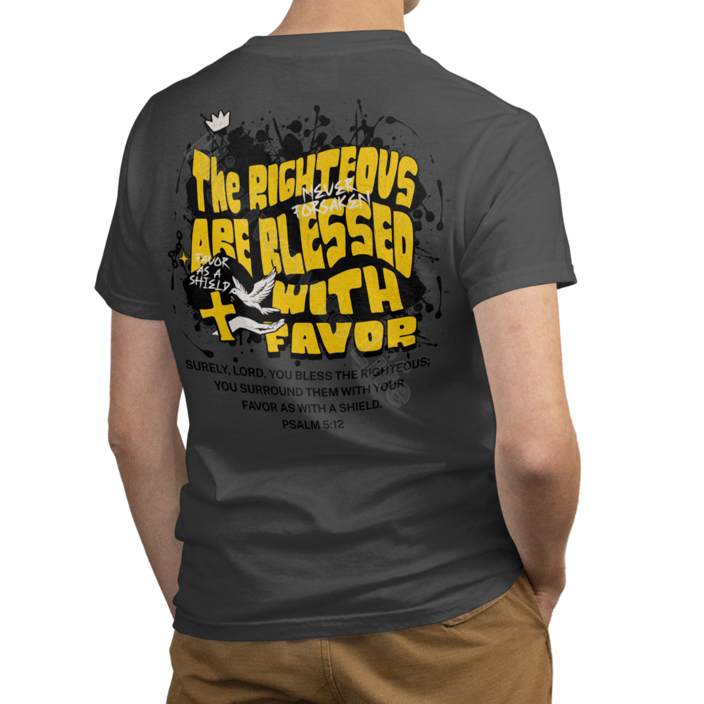 Favor as a shield (yellow letters), T-shirt