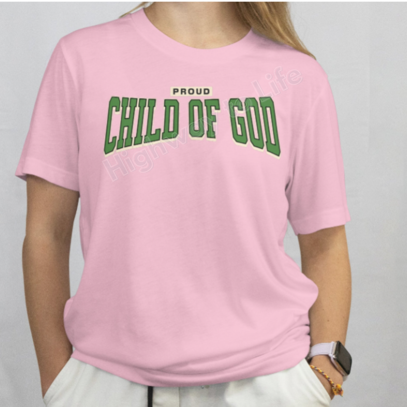 Proud (Child of God), T-shirt (green letters)