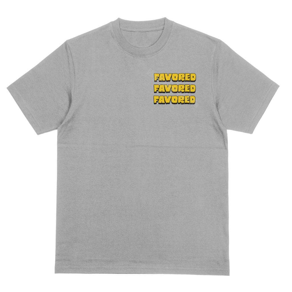 Favor as a shield (yellow letters), T-shirt