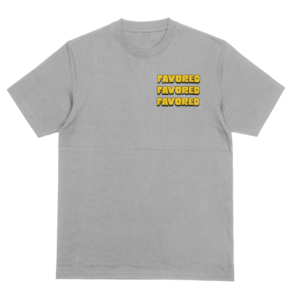 Favor as a shield (yellow letters), T-shirt