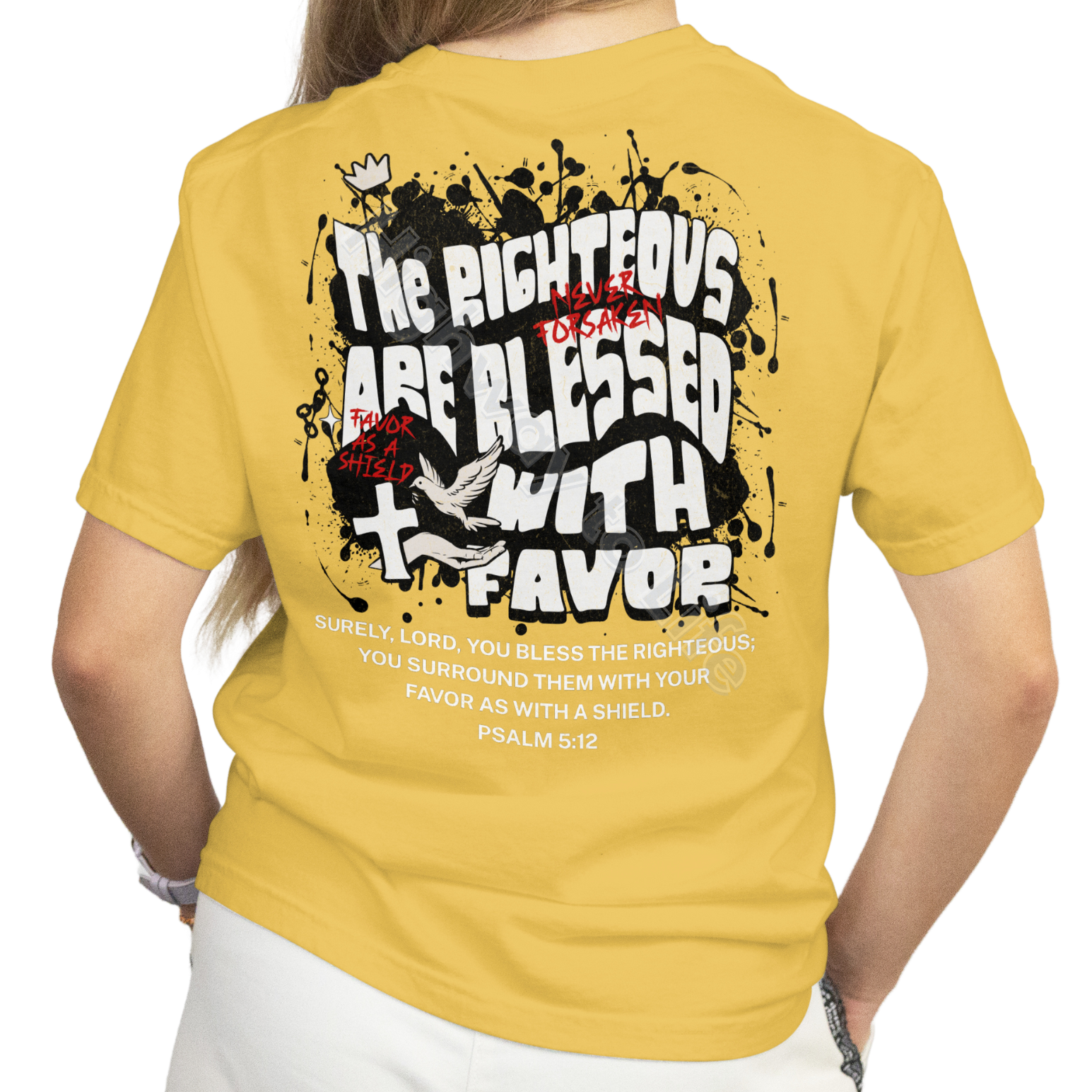 Favor as a shield (white letters), T-shirt