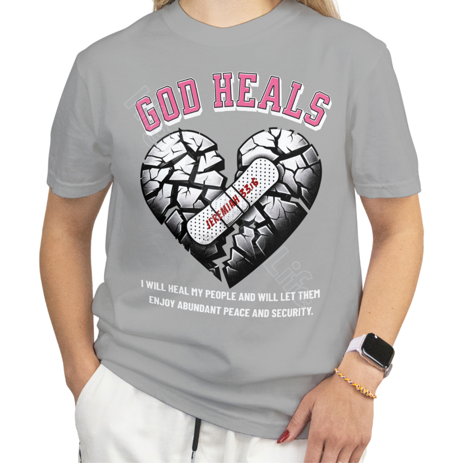 God Heals (pink letters), T-shirt