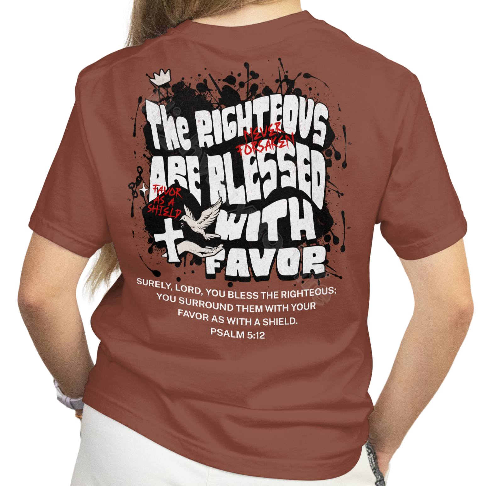 Favor as a shield (white letters), T-shirt