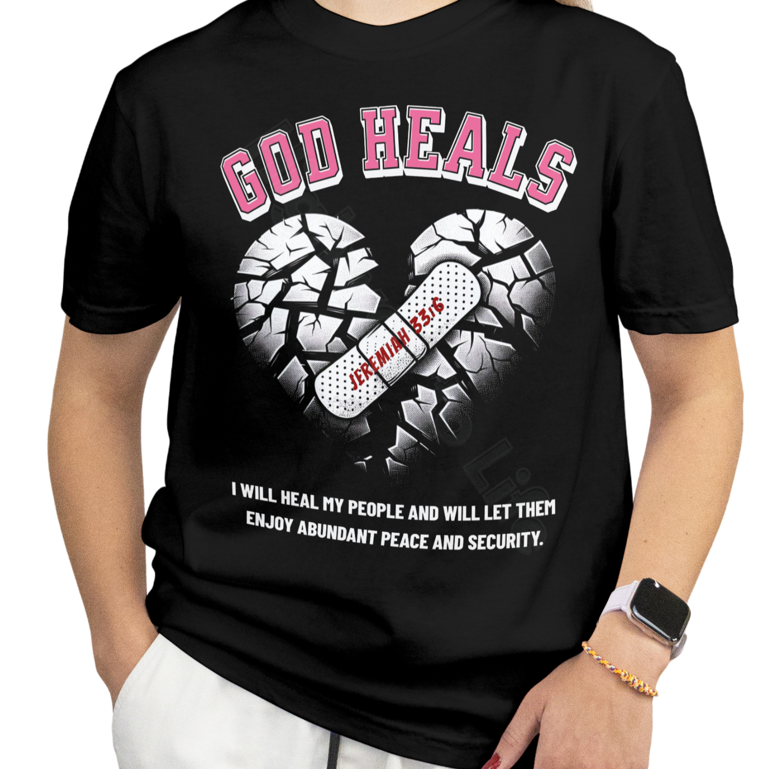 God Heals (pink letters), T-shirt