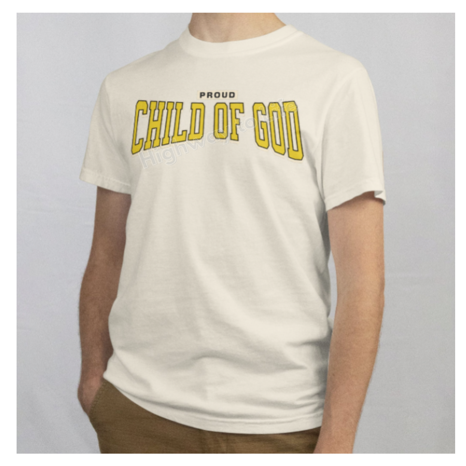 Proud (Child of God), T-shirt (yellow letters)