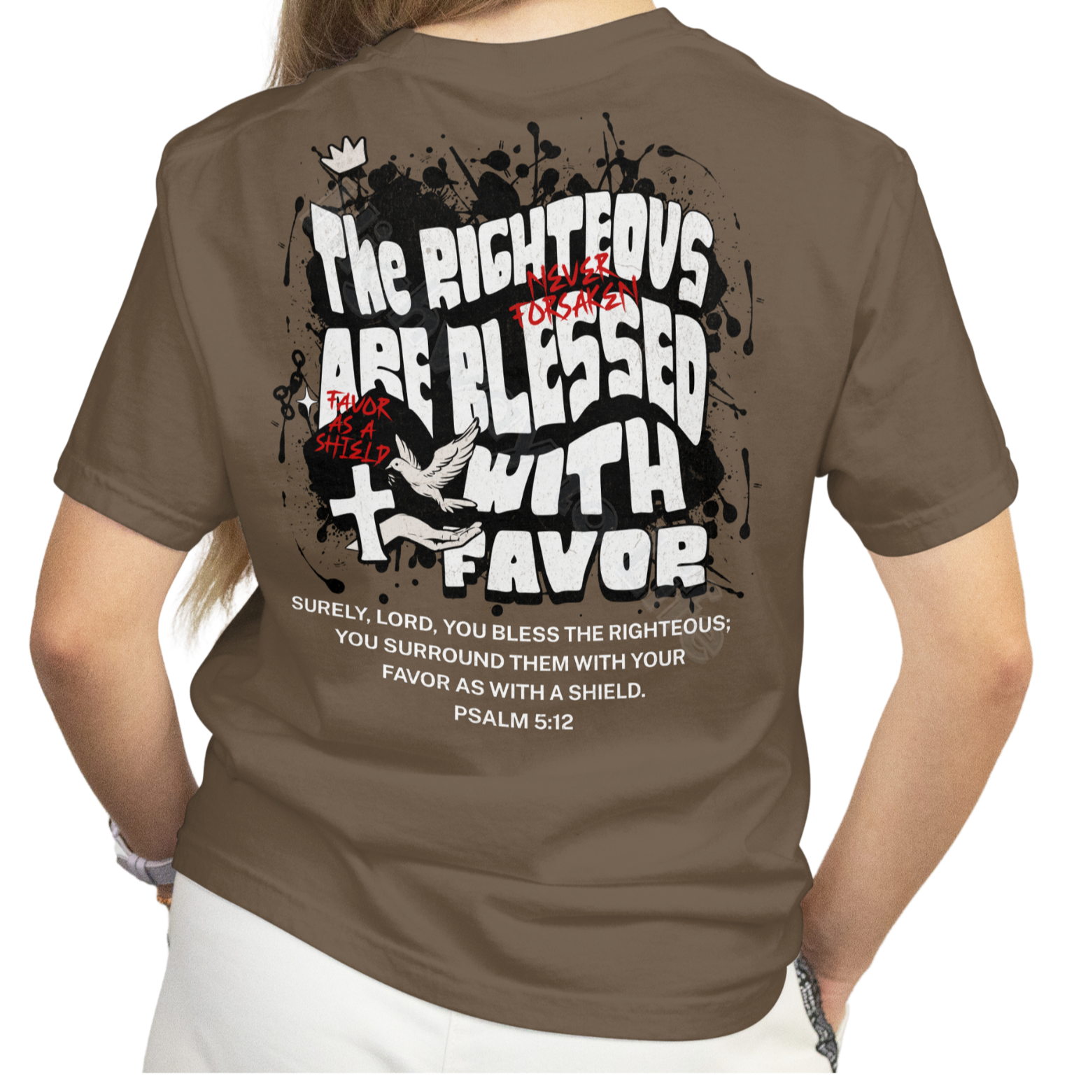 Favor as a shield (white letters), T-shirt