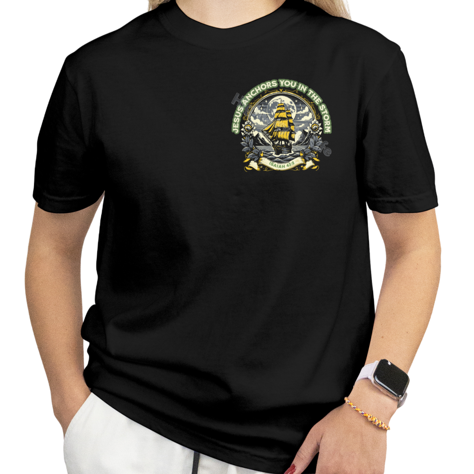 Jesus anchors you in the storm, T-shirt